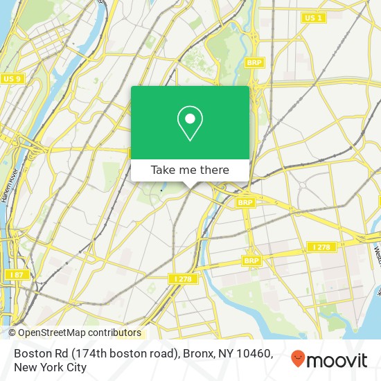 Mapa de Boston Rd (174th boston road), Bronx, NY 10460