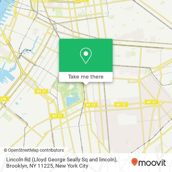 Lincoln Rd (Lloyd George Seally Sq and lincoln), Brooklyn, NY 11225 map