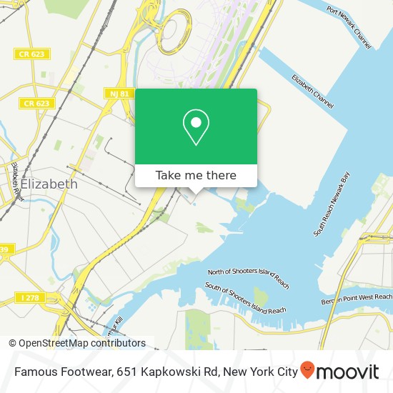 Mapa de Famous Footwear, 651 Kapkowski Rd