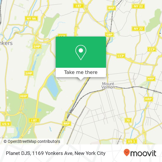 Mapa de Planet DJS, 1169 Yonkers Ave