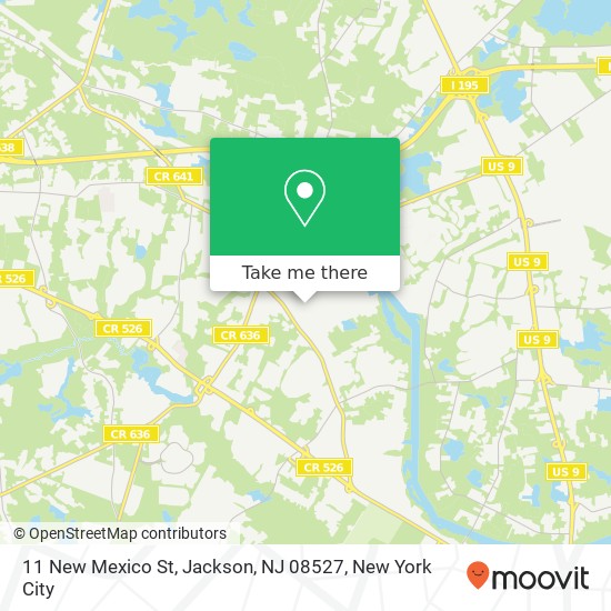 Mapa de 11 New Mexico St, Jackson, NJ 08527