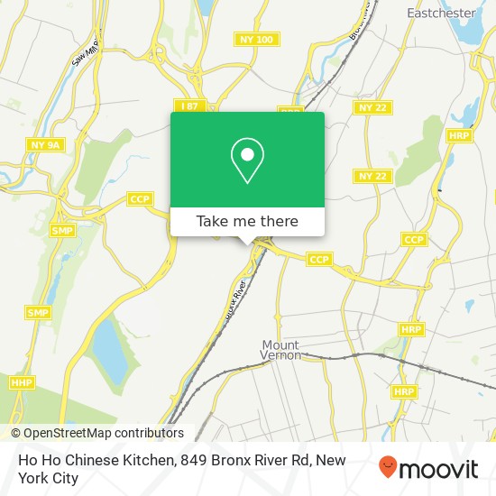 Mapa de Ho Ho Chinese Kitchen, 849 Bronx River Rd