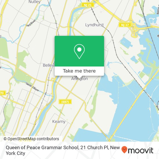 Queen of Peace Grammar School, 21 Church Pl map