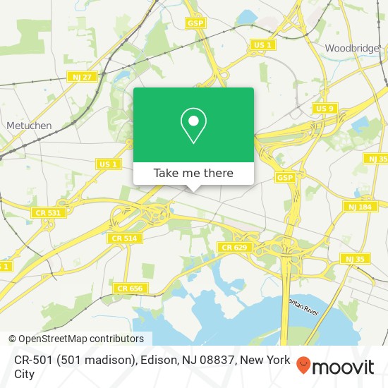 CR-501 (501 madison), Edison, NJ 08837 map