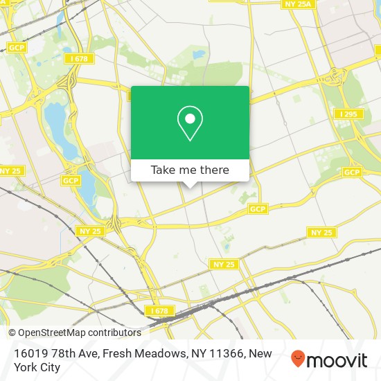 Mapa de 16019 78th Ave, Fresh Meadows, NY 11366