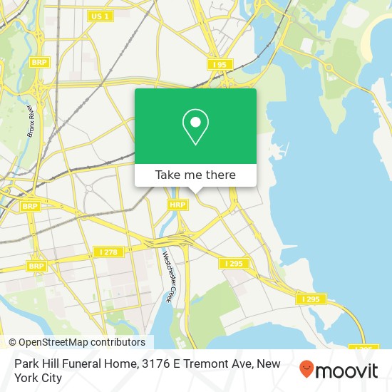 Mapa de Park Hill Funeral Home, 3176 E Tremont Ave