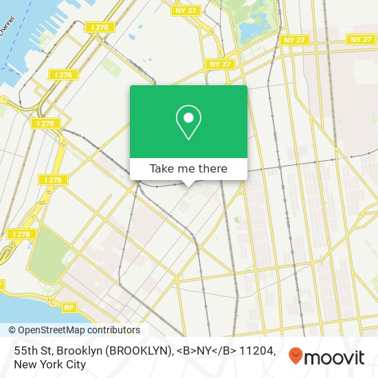 55th St, Brooklyn (BROOKLYN), <B>NY< / B> 11204 map
