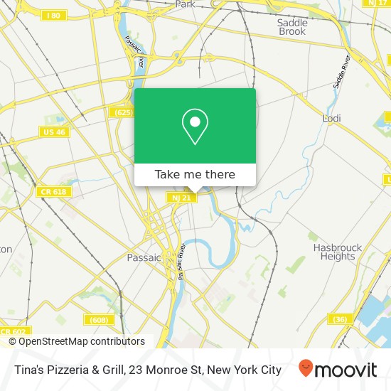 Mapa de Tina's Pizzeria & Grill, 23 Monroe St