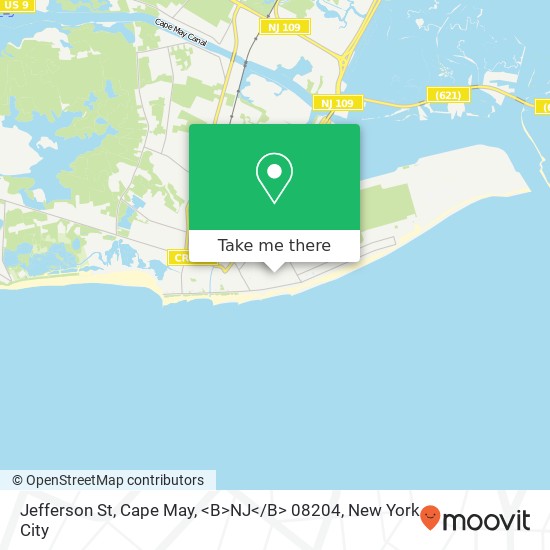 Mapa de Jefferson St, Cape May, <B>NJ< / B> 08204