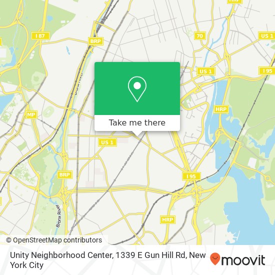 Mapa de Unity Neighborhood Center, 1339 E Gun Hill Rd