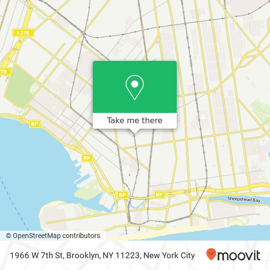 Mapa de 1966 W 7th St, Brooklyn, NY 11223