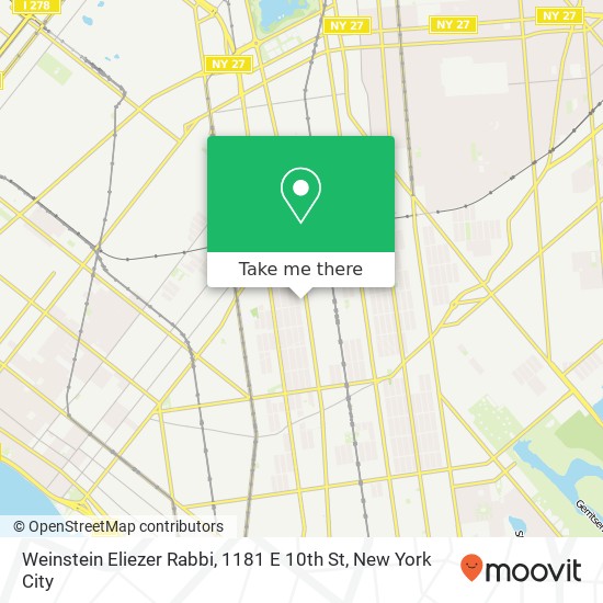 Mapa de Weinstein Eliezer Rabbi, 1181 E 10th St