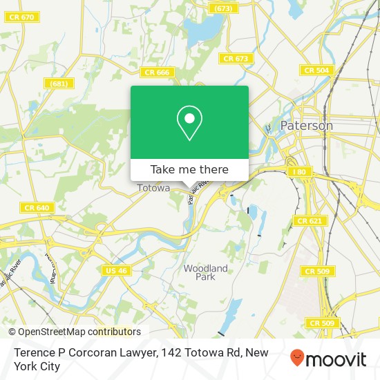 Terence P Corcoran Lawyer, 142 Totowa Rd map