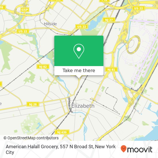 Mapa de American Halall Grocery, 557 N Broad St
