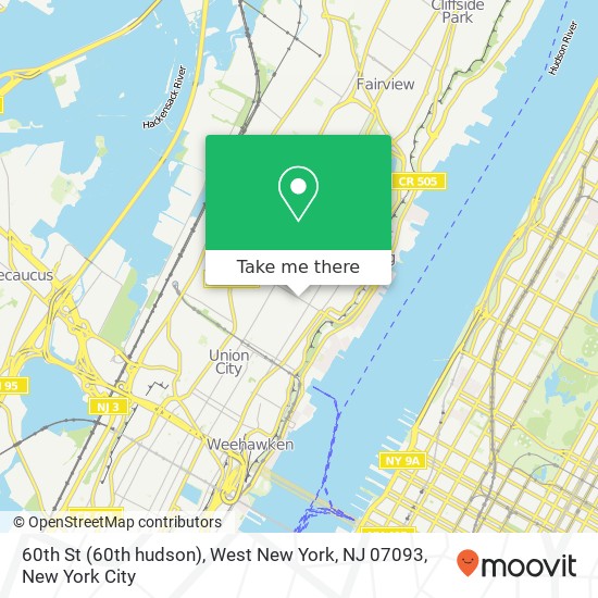 60th St (60th hudson), West New York, NJ 07093 map