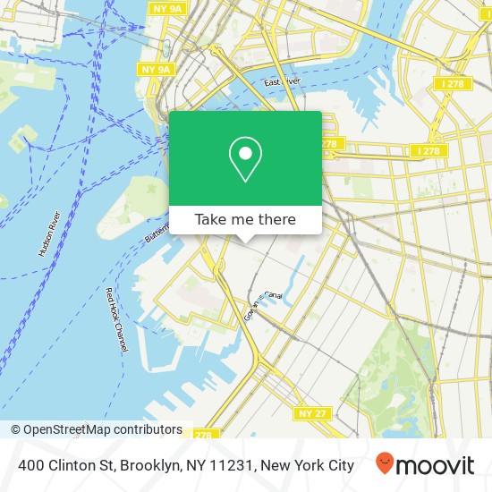 Mapa de 400 Clinton St, Brooklyn, NY 11231