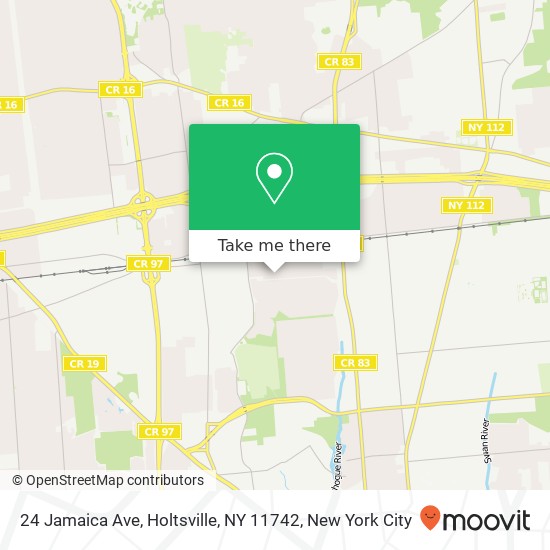 Mapa de 24 Jamaica Ave, Holtsville, NY 11742