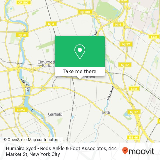 Mapa de Humaira Syed - Reds Ankle & Foot Associates, 444 Market St