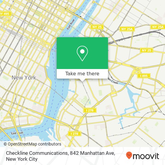 Mapa de Checkline Communications, 842 Manhattan Ave