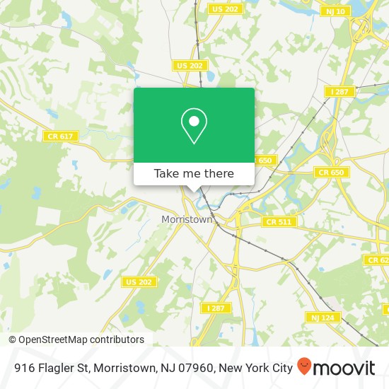 916 Flagler St, Morristown, NJ 07960 map