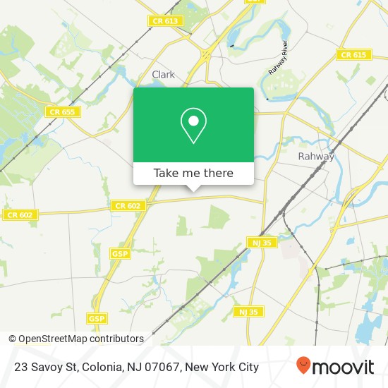 Mapa de 23 Savoy St, Colonia, NJ 07067