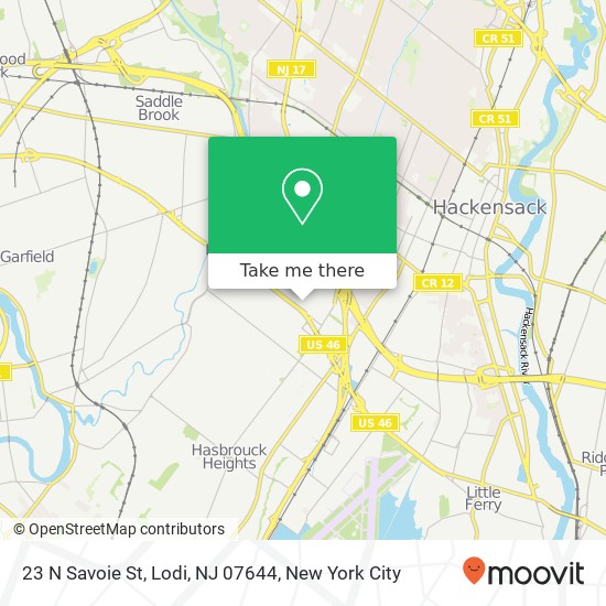 Mapa de 23 N Savoie St, Lodi, NJ 07644