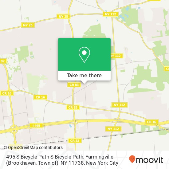 495,S Bicycle Path S Bicycle Path, Farmingville (Brookhaven, Town of), NY 11738 map