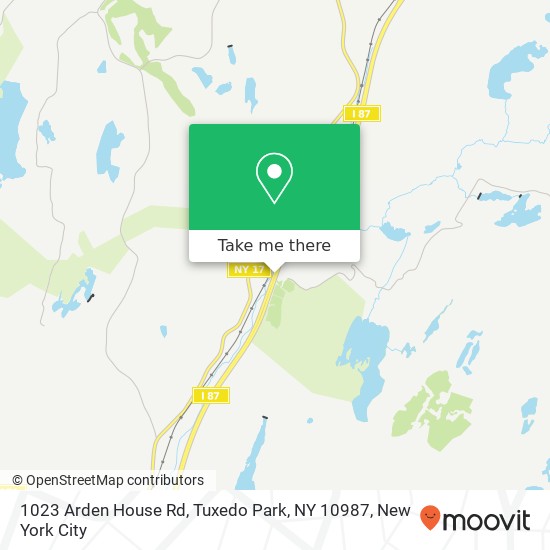 Mapa de 1023 Arden House Rd, Tuxedo Park, NY 10987