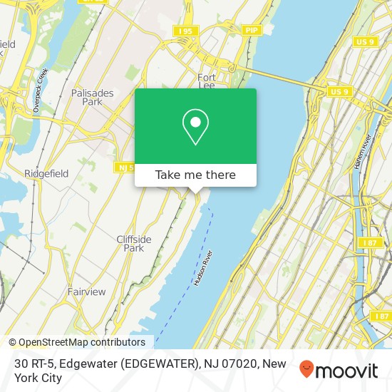 Mapa de 30 RT-5, Edgewater (EDGEWATER), NJ 07020