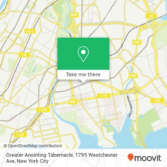 Mapa de Greater Anointing Tabernacle, 1795 Westchester Ave