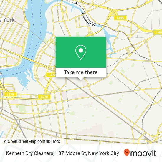 Kenneth Dry Cleaners, 107 Moore St map