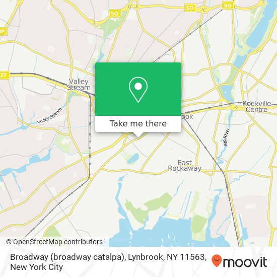 Mapa de Broadway (broadway catalpa), Lynbrook, NY 11563
