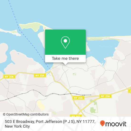 Mapa de 503 E Broadway, Port Jefferson (P J S), NY 11777