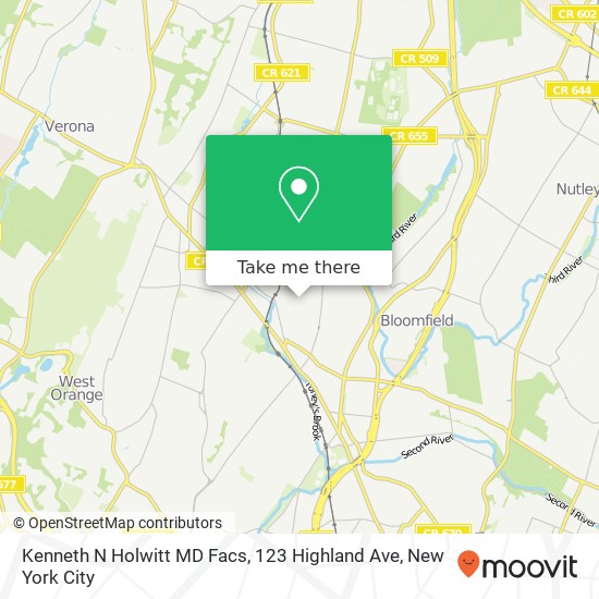Mapa de Kenneth N Holwitt MD Facs, 123 Highland Ave