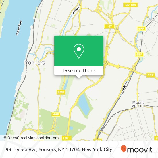 Mapa de 99 Teresa Ave, Yonkers, NY 10704