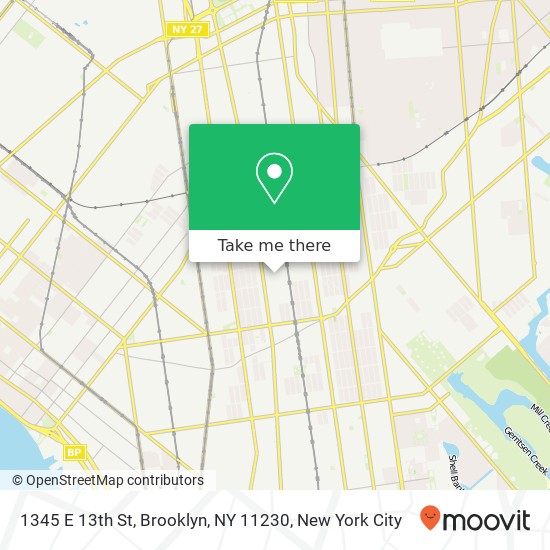 Mapa de 1345 E 13th St, Brooklyn, NY 11230
