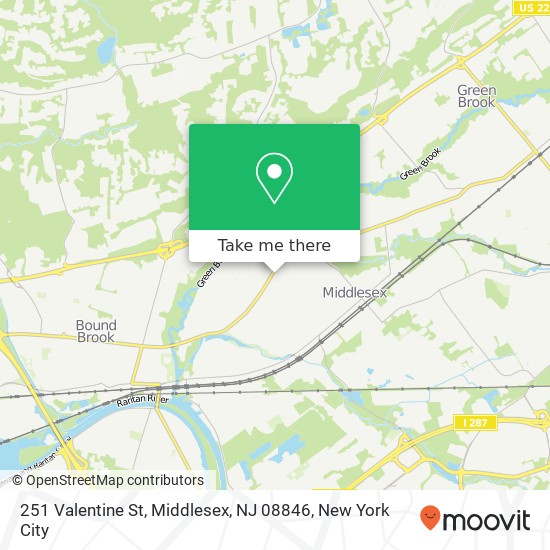 Mapa de 251 Valentine St, Middlesex, NJ 08846