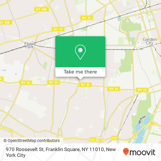 Mapa de 970 Roosevelt St, Franklin Square, NY 11010