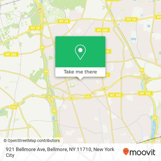 Mapa de 921 Bellmore Ave, Bellmore, NY 11710