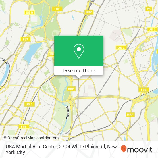 Mapa de USA Martial Arts Center, 2704 White Plains Rd