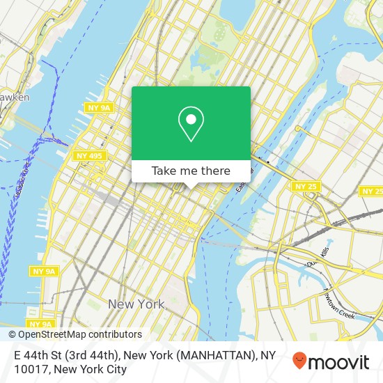 E 44th St (3rd 44th), New York (MANHATTAN), NY 10017 map