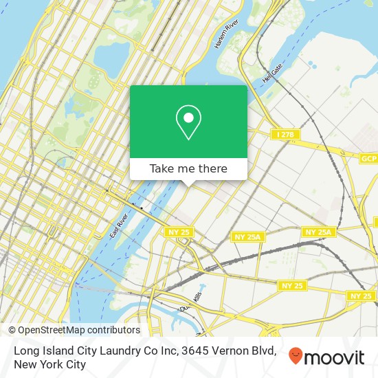 Mapa de Long Island City Laundry Co Inc, 3645 Vernon Blvd