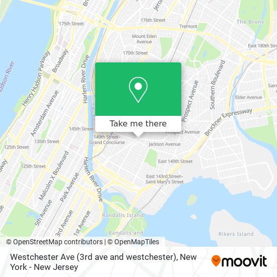 Westchester Ave (3rd ave and westchester) map
