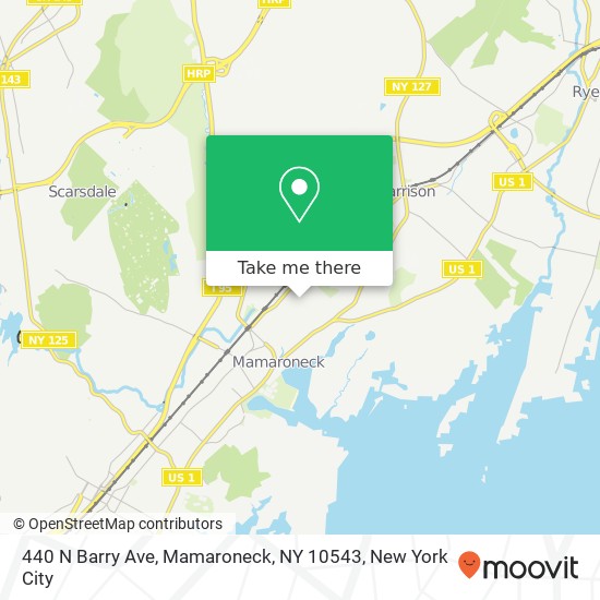 Mapa de 440 N Barry Ave, Mamaroneck, NY 10543