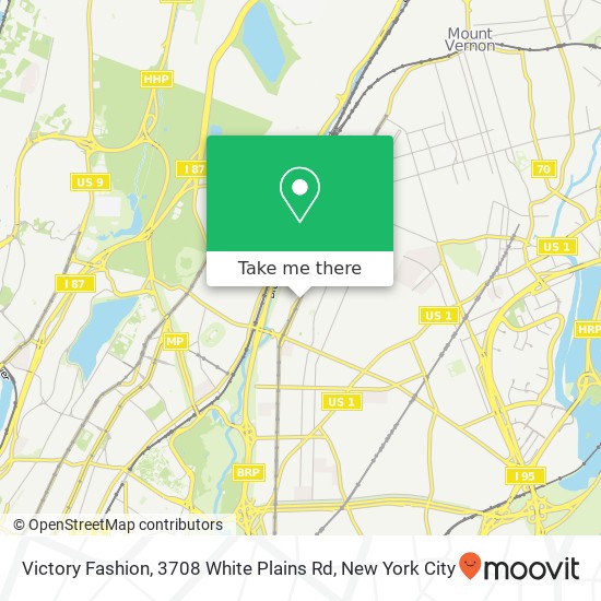 Victory Fashion, 3708 White Plains Rd map