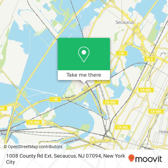 Mapa de 1008 County Rd Ext, Secaucus, NJ 07094