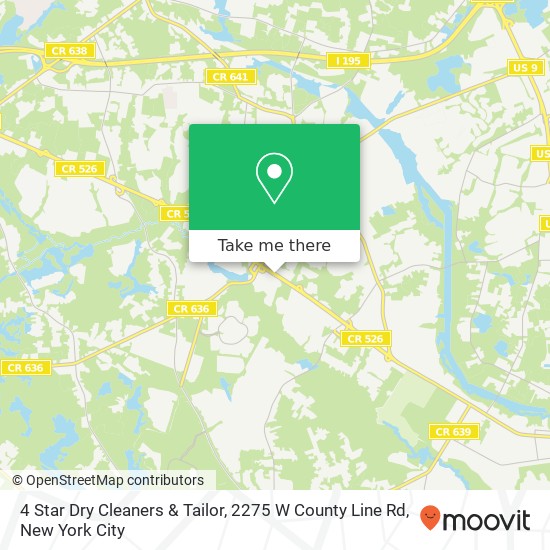 Mapa de 4 Star Dry Cleaners & Tailor, 2275 W County Line Rd