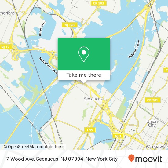 Mapa de 7 Wood Ave, Secaucus, NJ 07094