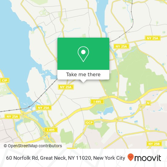 Mapa de 60 Norfolk Rd, Great Neck, NY 11020