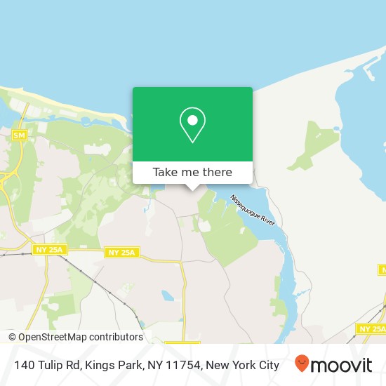Mapa de 140 Tulip Rd, Kings Park, NY 11754